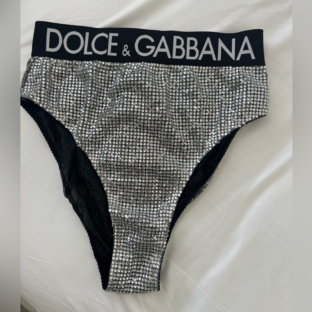 COPY - Dolce&Gabbana Embellished Logo Bikini-Cut Briefs Size 4